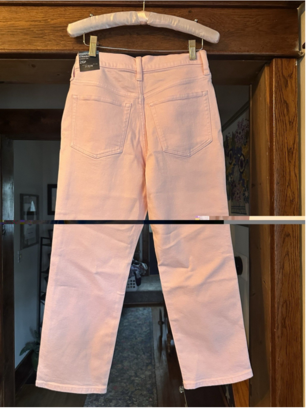 J.Crew Straight Women's Jeans Pink Denim Button/Zip 5-Pocket Petite 26P - Picture 5 of 5